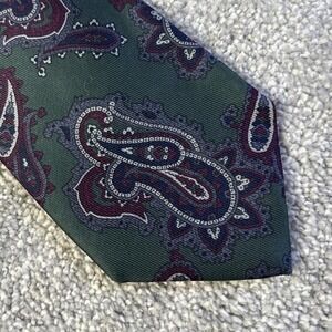 Vintage Robert Talbott Silk Tie Green Doneckers USA Hand Sewn
